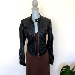 NWOT - Gorgeous Mendocino 100% genuine leather jacket with rouched sleeves.
